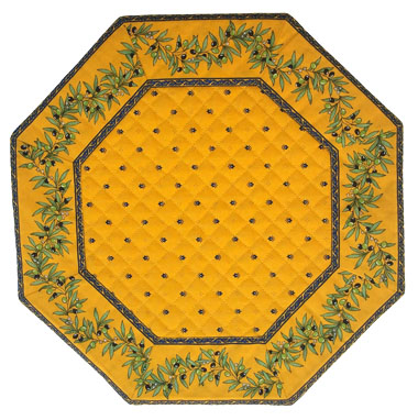Placemats Octogonal Bordered (Calissons Olivettes. Yellow/blue) - Click Image to Close